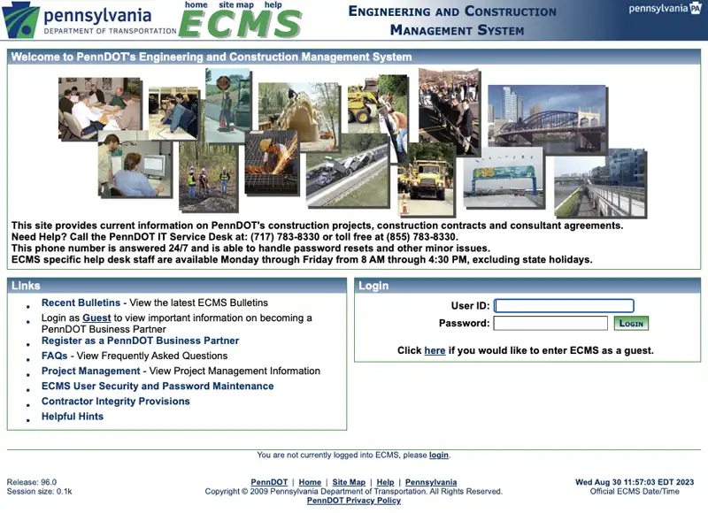 PennDOT ECMS Login